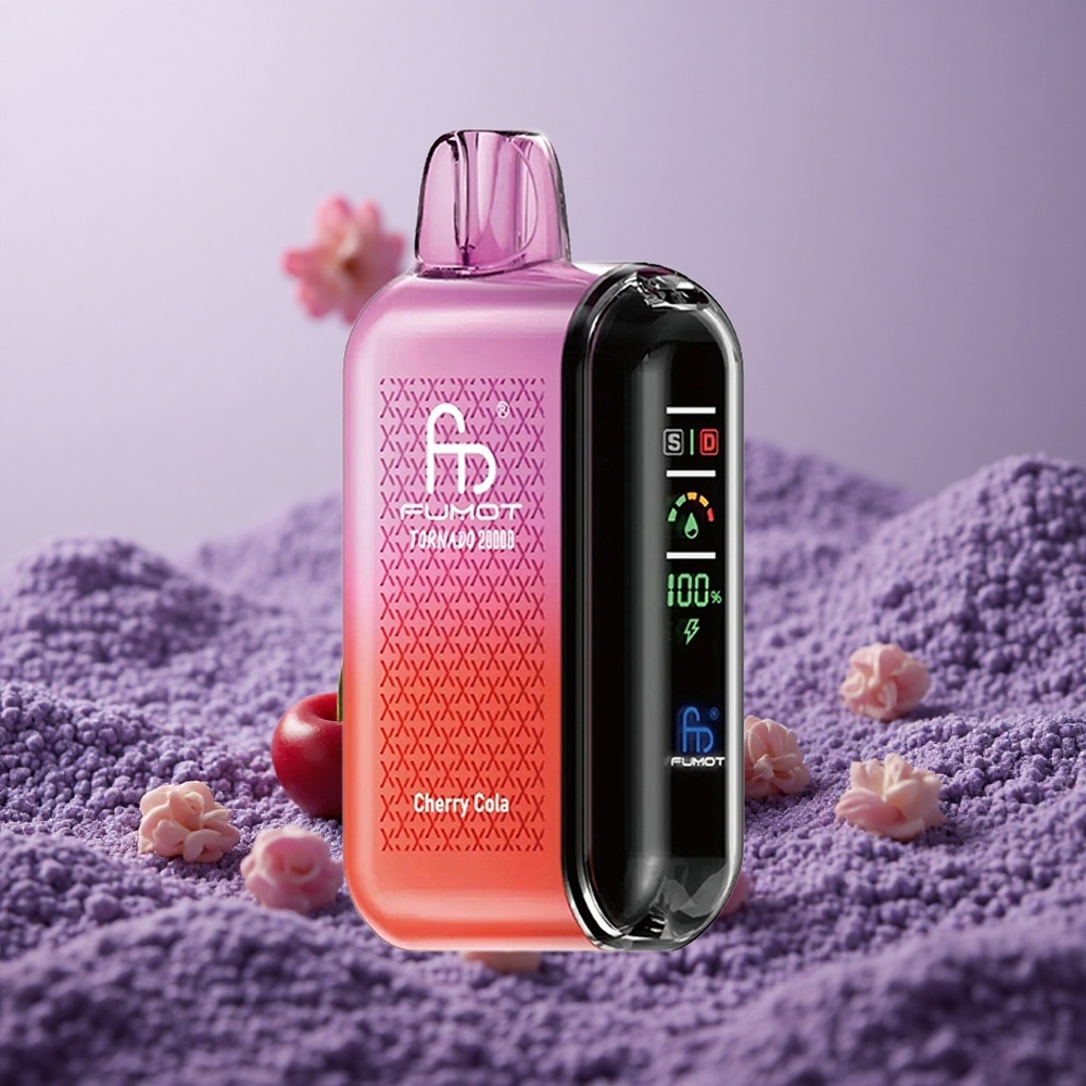 Fumot Tornado 20000 Puffs Cherry Cola Baterai 850mAh Kontrol Aliran Udara