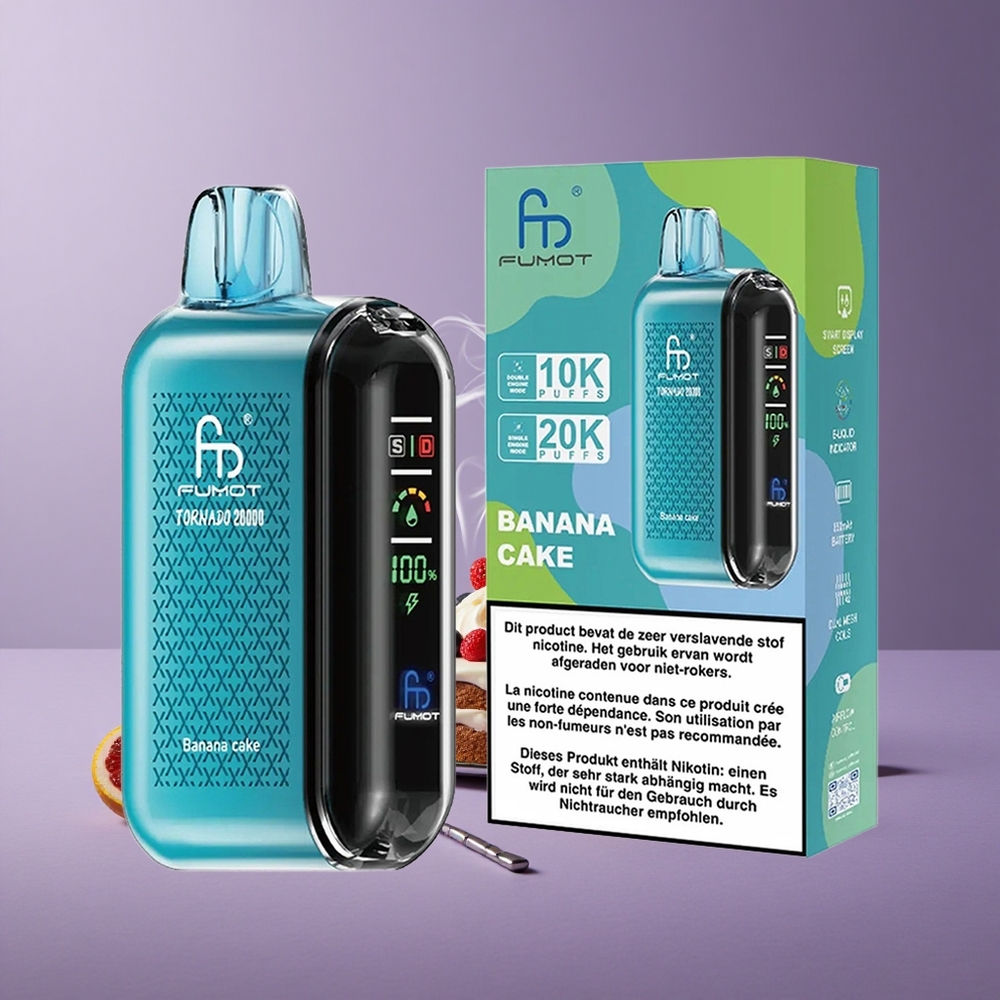 Fumot Tornado 20000 Puffs Kapasitas E-liquid 20ml Banana Cake