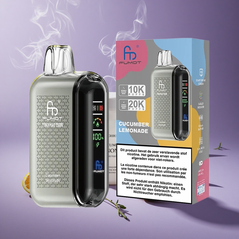 Fumot Tornado 20000 Puffs Mentimun Lemonade Kapasitas 20ml Baterai 850mAh