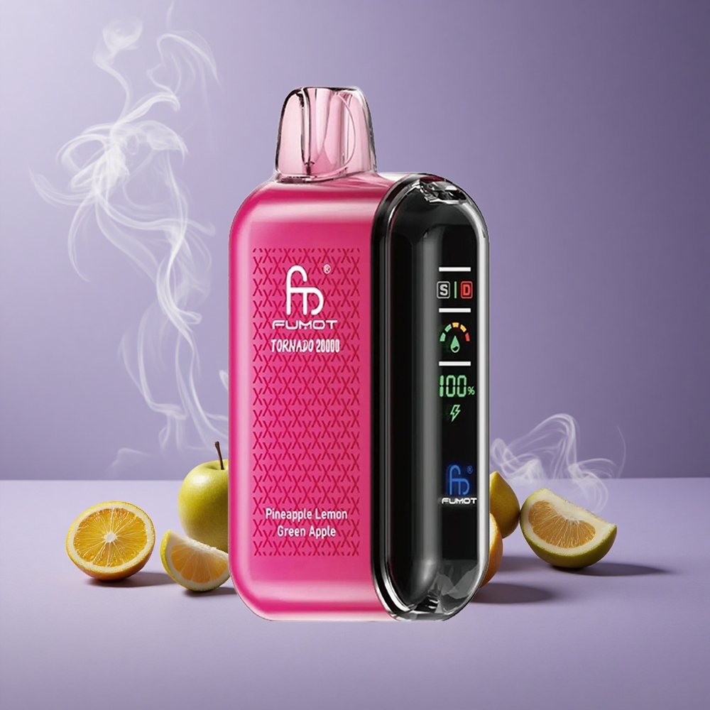 Fumot Tornado 20000 Puffs Nanas Lemon Apel Hijau Kapasitas 20ml Baterai 850mAh