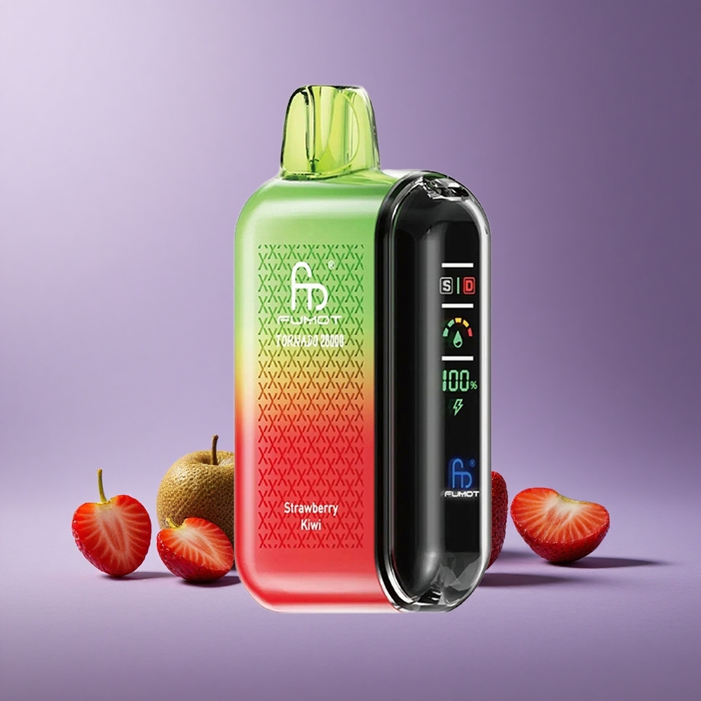Fumot Tornado 20000 Puffs Stroberi Kiwi Kapasitas 20ml Baterai 850mAh
