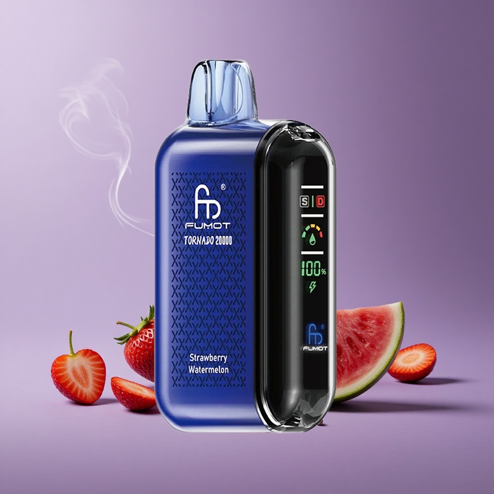 Fumot Tornado 20000 Puffs Stroberi Semangka Kapasitas 20ml Baterai 850mAh