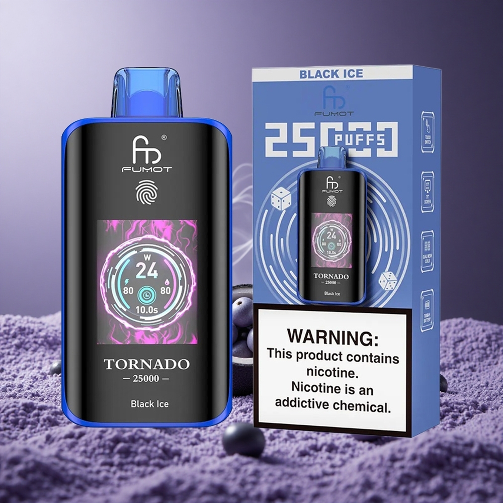 Fumot Tornado 25000 Puffs Black Ice Baterai 700mAh Isi 20ml