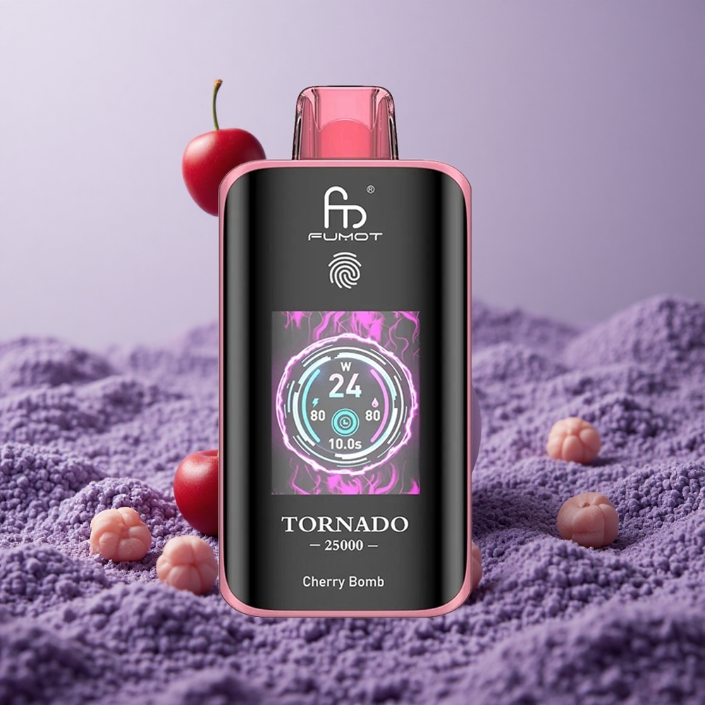 Fumot Tornado 25000 Puffs Cherry Bomb Baterai 700mAh Liquid 20ml