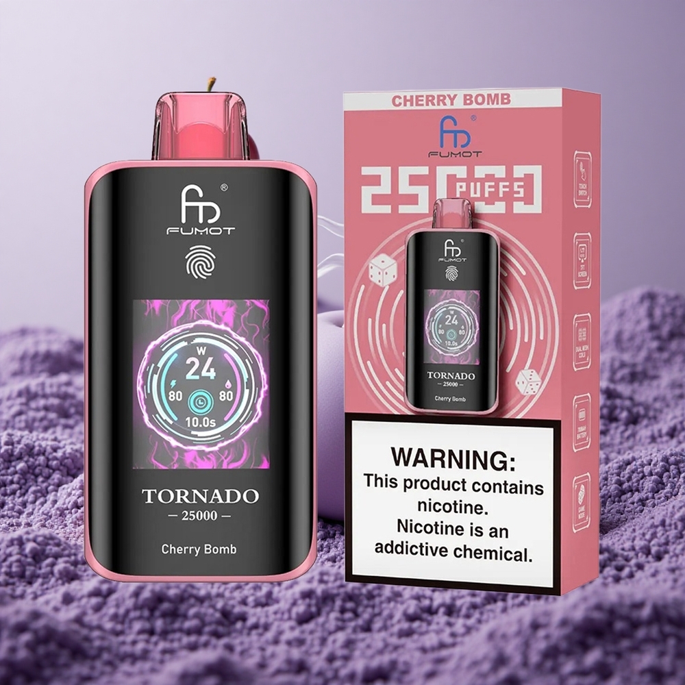 Fumot Tornado 25000 Puffs Cherry Bomb Baterai 700mAh Liquid 20ml