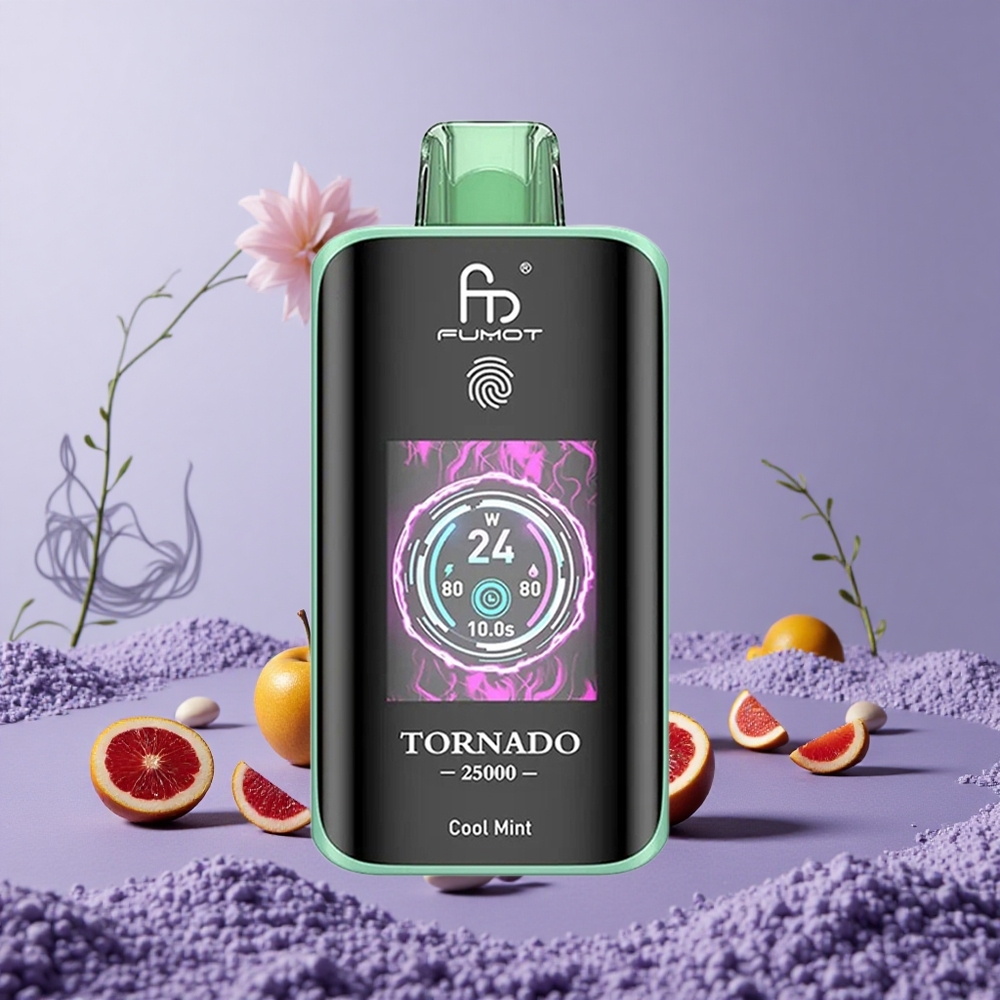 Fumot Tornado 25000 Puffs Cool Mint Layar HD Baterai Isi Ulang 700mAh