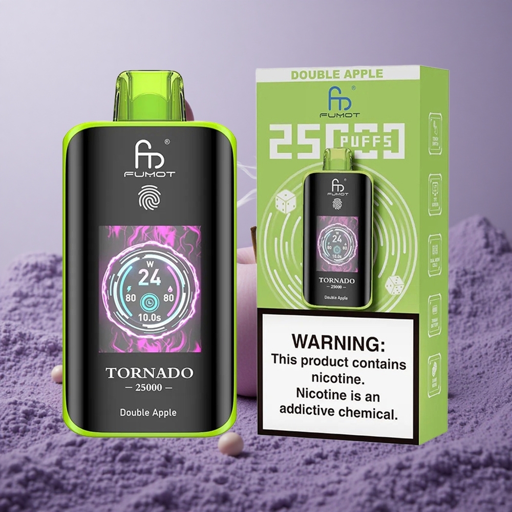 Fumot Tornado 25000 Puffs Double Apple Baterai 700mAh Tipe-C