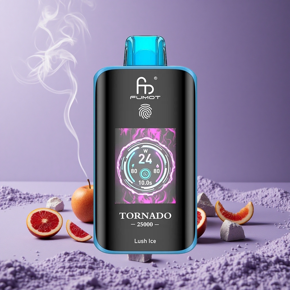 Fumot Tornado 25000 Puffs Lush Ice Layar HD Baterai 700mAh