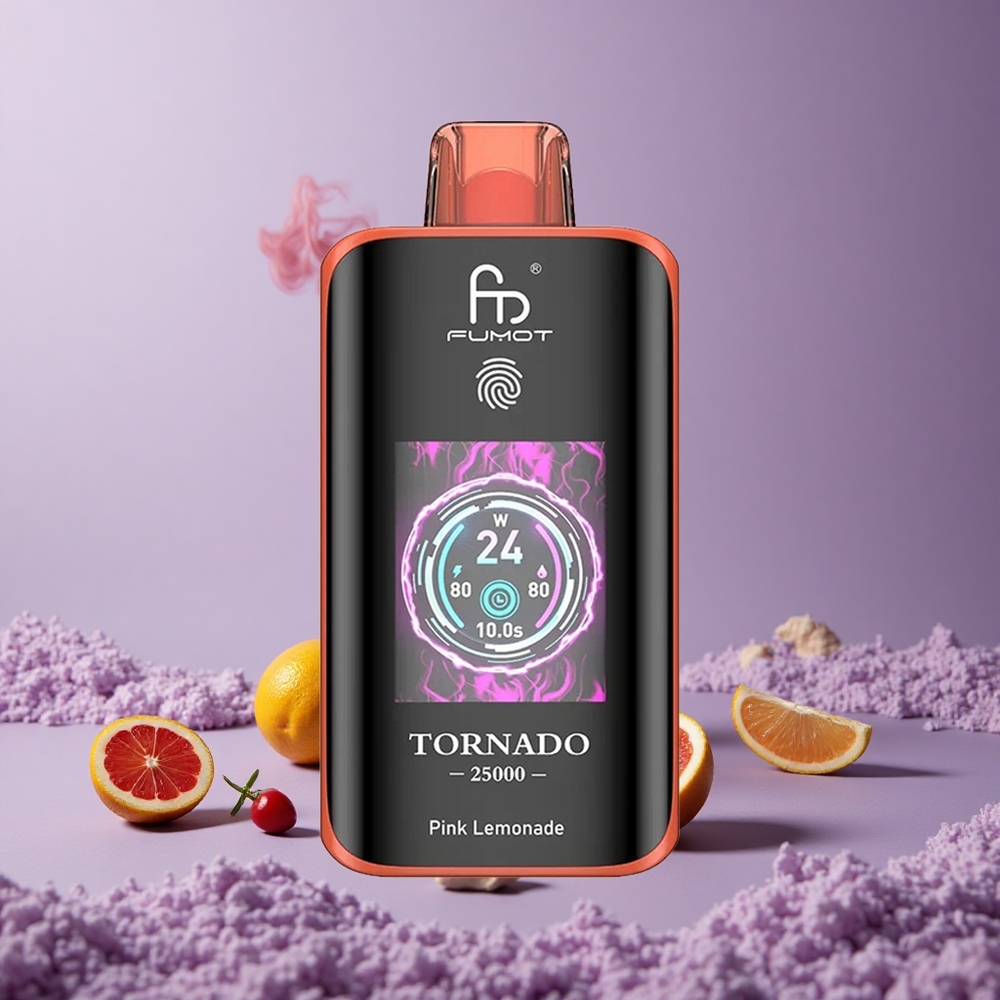 Fumot Tornado 25000 Puffs Pink Lemonade Baterai 700mAh Tipe-C