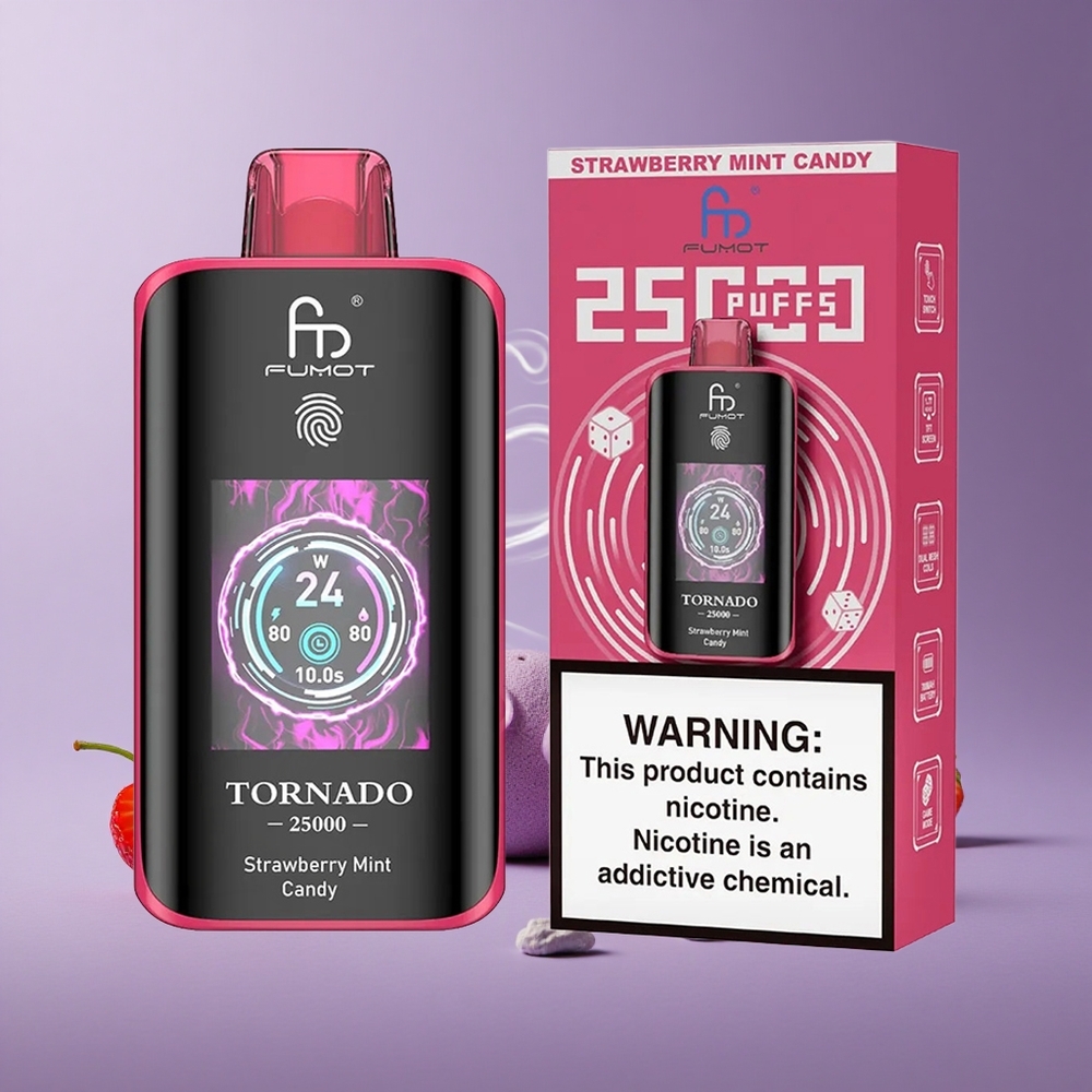 Fumot Tornado 25000 Puffs Strawberry Mint Candy 20ml Baterai 700mAh