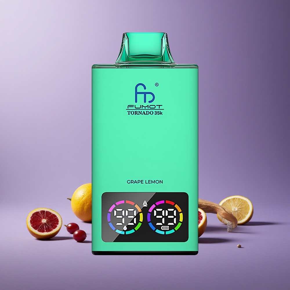 Fumot Tornado 35000 Grape Lemon 15ml Isi Cair USB-C