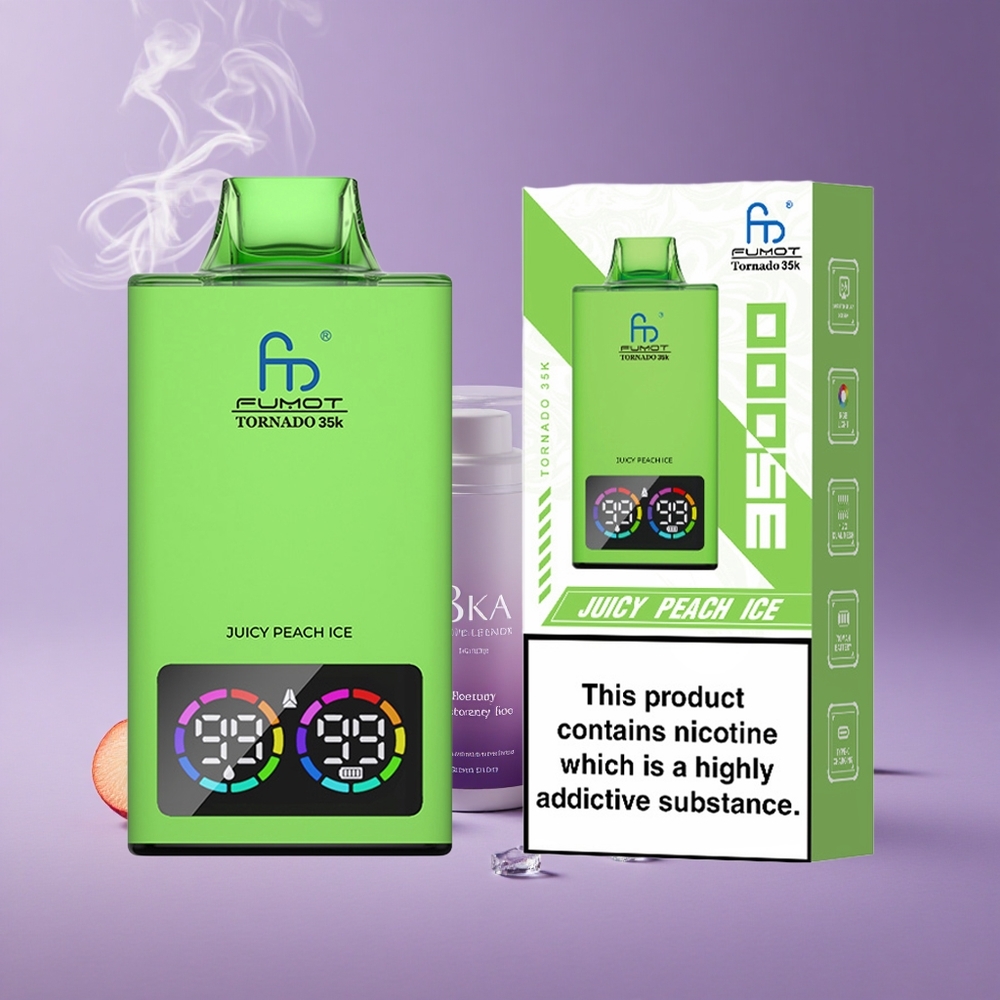 Fumot Tornado 35000 Juicy Peach Ice 15ml E-juice Baterai 700MAH