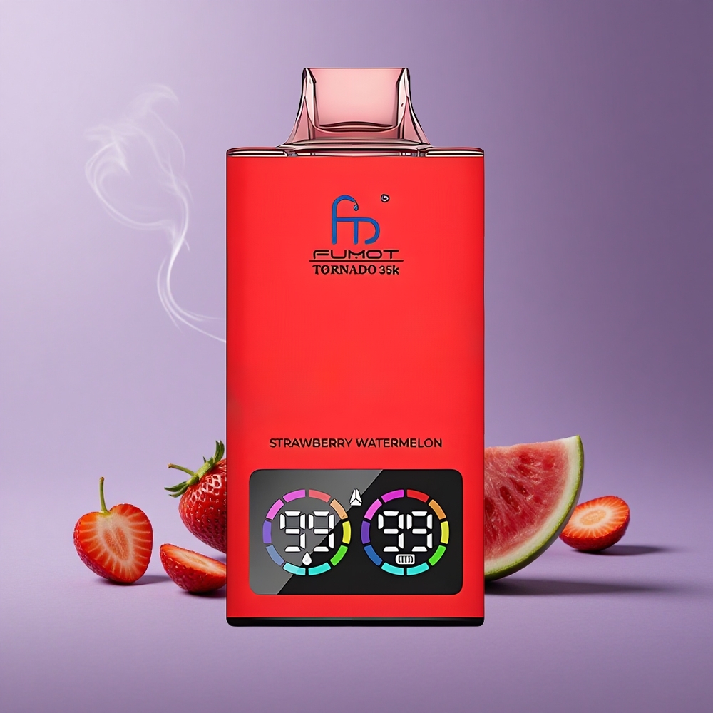 Fumot Tornado 35000 Puffs Stroberi Semangka Koil Ganda USB-C