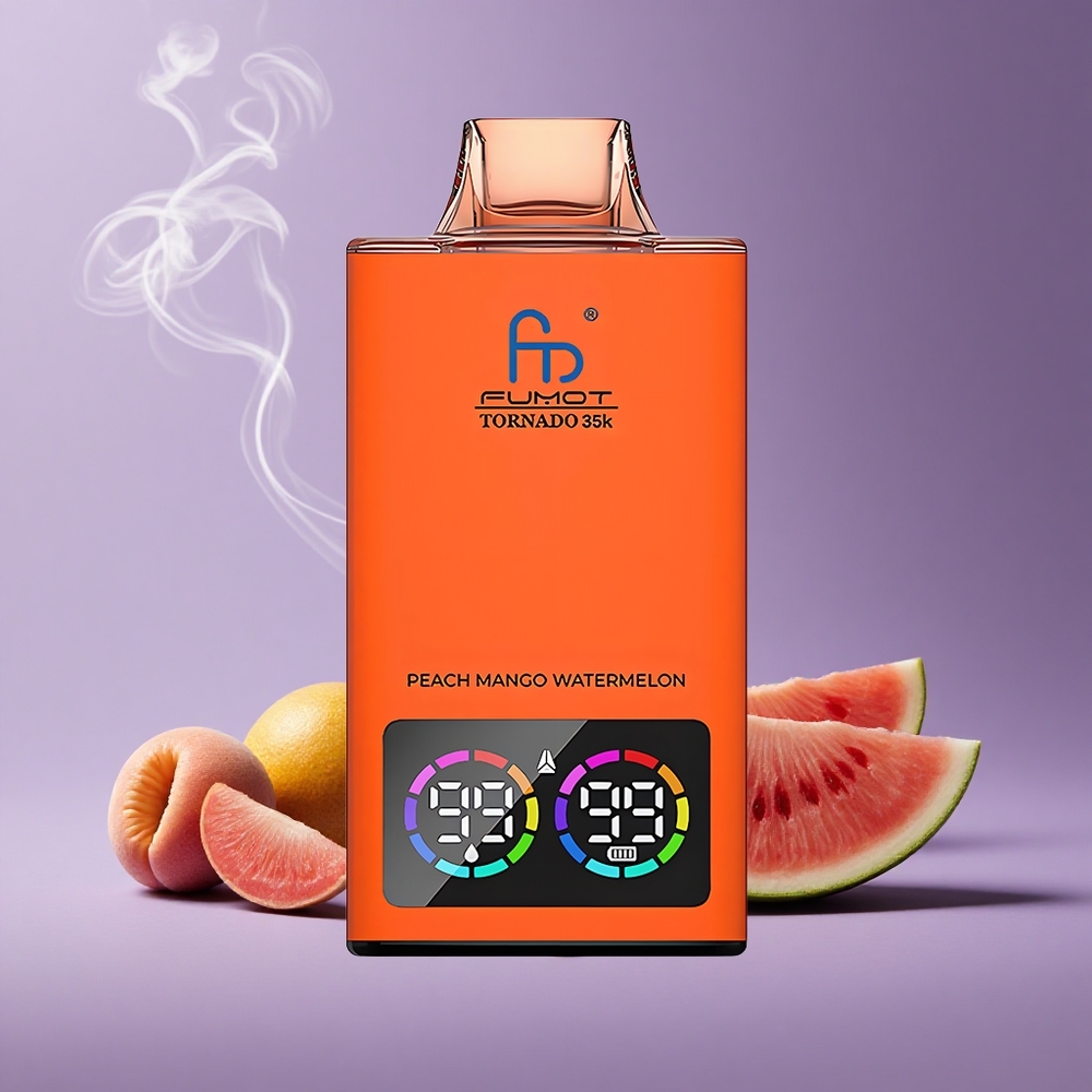 Fumot Tornado 35K Peach Mango Watermelon Dual Mesh Coil 15ml E-juice