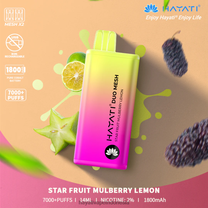 Hayati Duo Mesh sekali pakai belimbing mulberry lemon A84L8190 - Hayati Store Indonesia