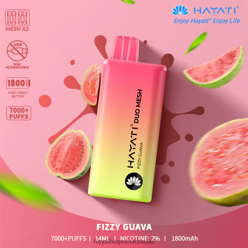 Hayati Duo Mesh sekali pakai jambu biji bersoda A84L8169 - Hayati Vapes Wholesale