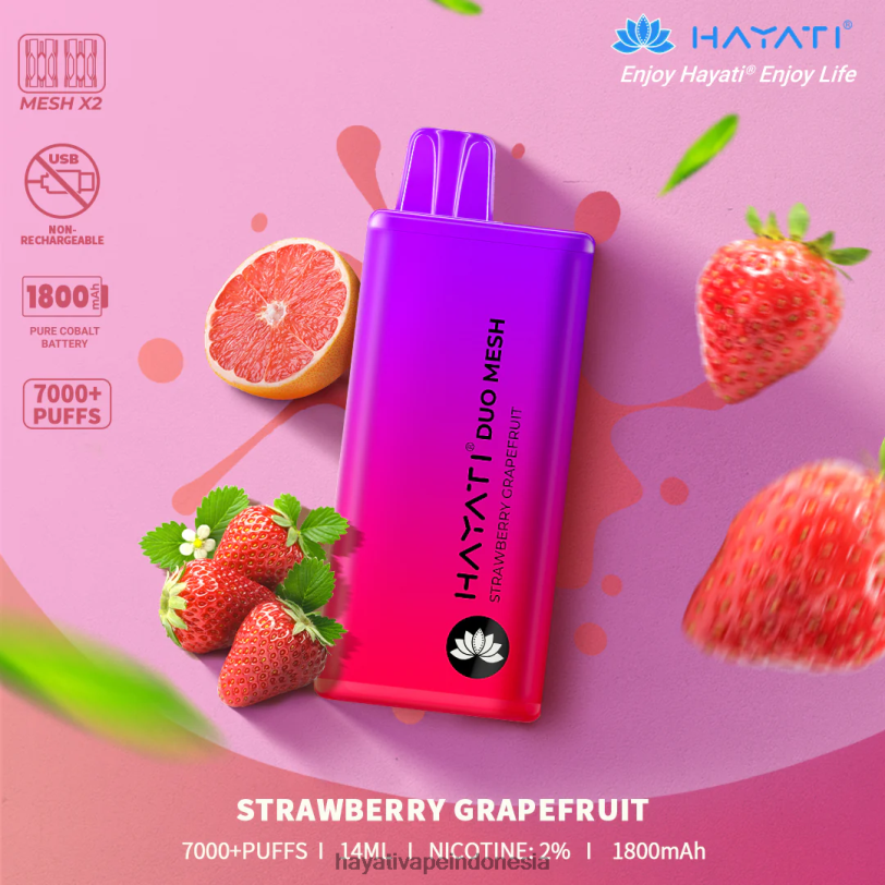 Hayati Duo Mesh sekali pakai jeruk bali stroberi A84L8191 - Hayati Indonesia