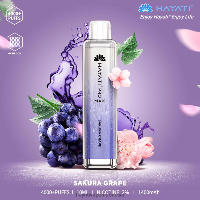 Hayati Pro Max sekali pakai anggur sakura A84L8119 - Hayati Vapes Wholesale