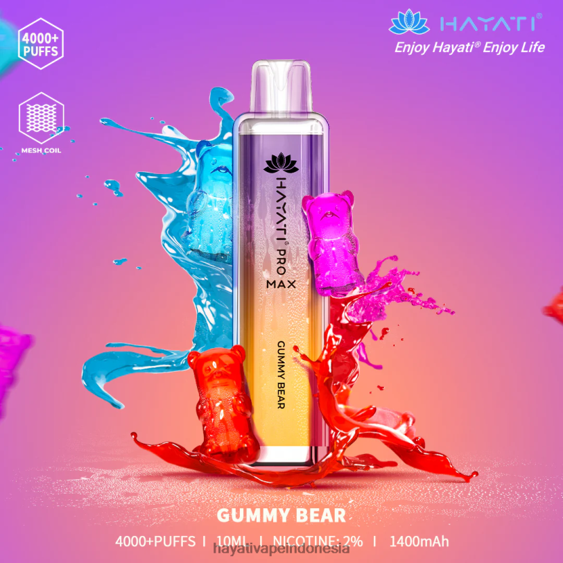 Hayati Pro Max sekali pakai beruang bergetah A84L8105 - Hayati Vape Review