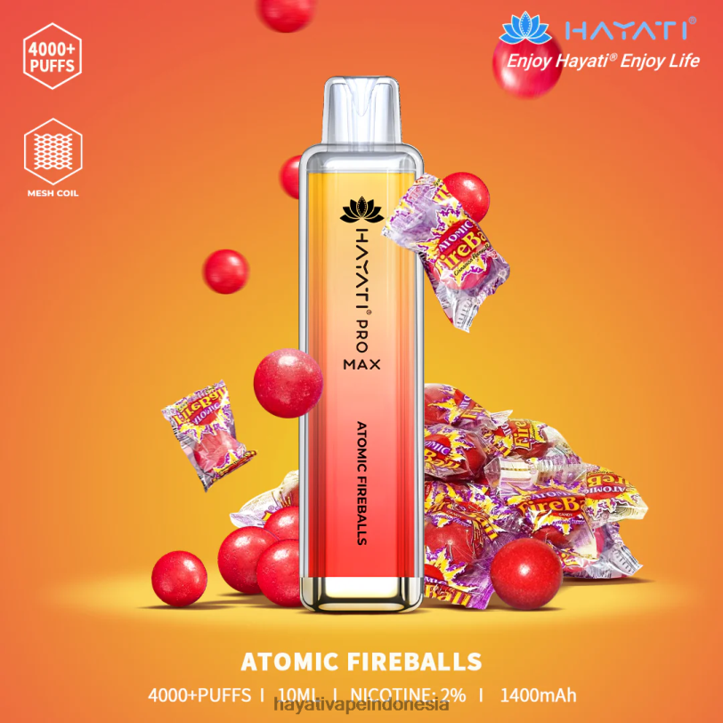 Hayati Pro Max sekali pakai bola api atom A84L889 - Hayati Vapes Wholesale