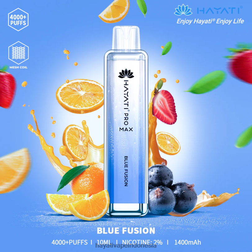 Hayati Pro Max sekali pakai fusi biru A84L893 - Hayati Vape Indonesia