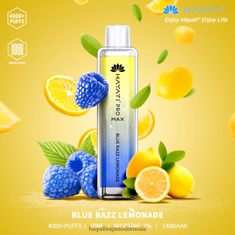 Hayati Pro Max sekali pakai limun razz biru A84L895 - Hayati Vape Review