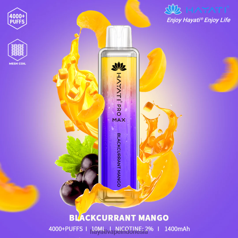 Hayati Pro Max sekali pakai mangga blackcurrant A84L892 - Hayati Jakarta