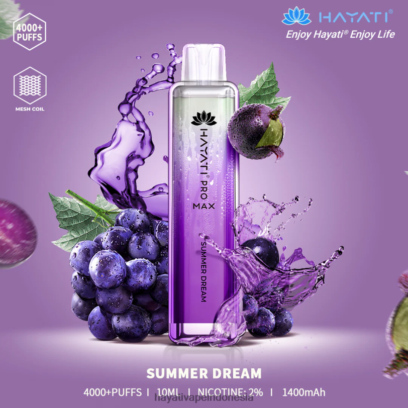 Hayati Pro Max sekali pakai mimpi musim panas A84L8124 - Hayati Vape Near Me