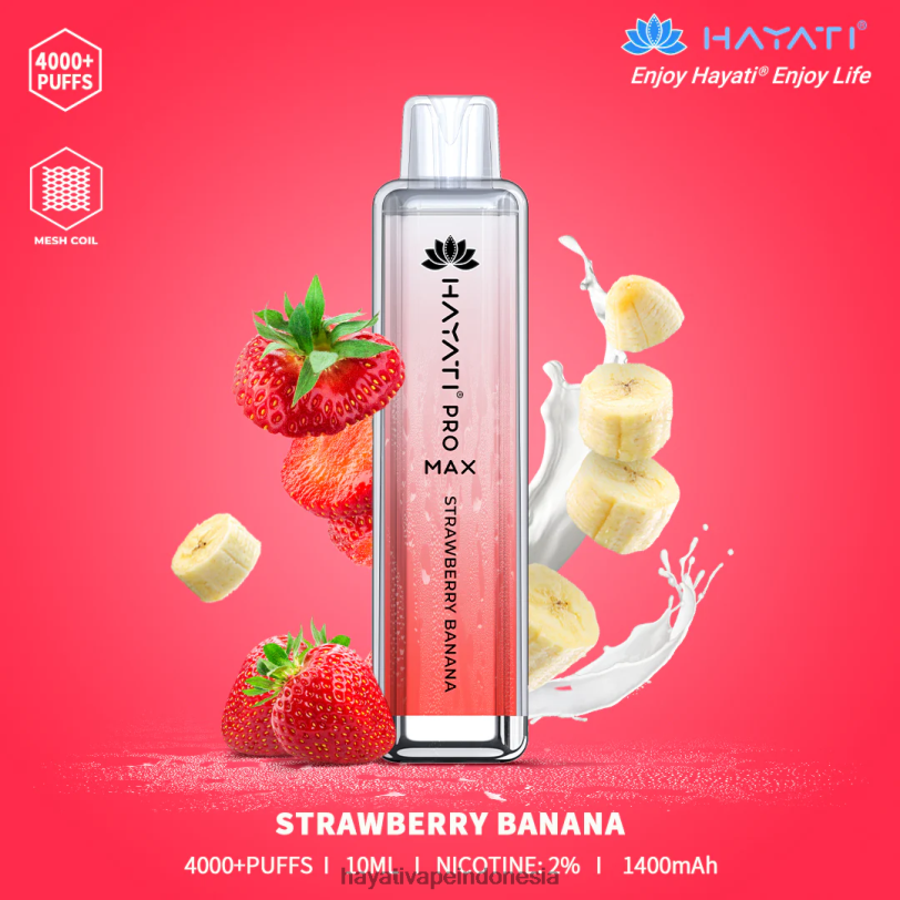 Hayati Pro Max sekali pakai pisang stroberi A84L8139 - Hayati Vapes Wholesale