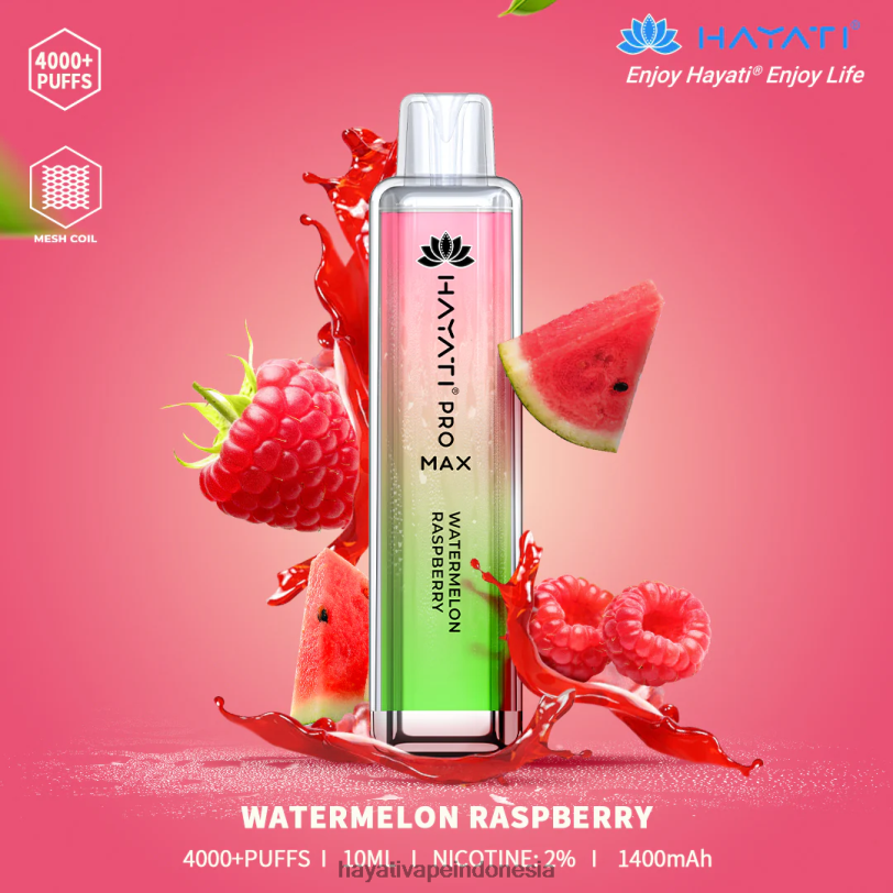 Hayati Pro Max sekali pakai raspberry semangka A84L8143 - Hayati Vape Indonesia