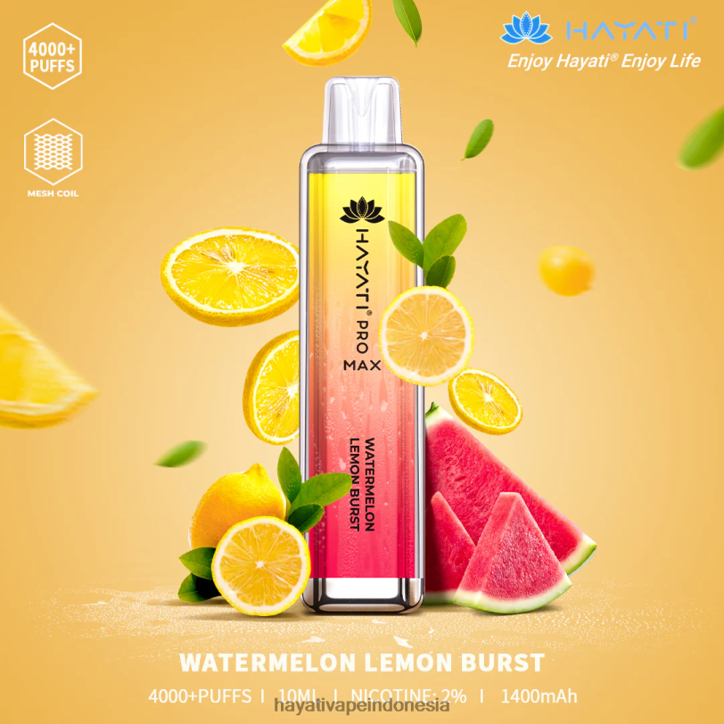 Hayati Pro Max sekali pakai semangka lemon pecah A84L8128 - Hayati Flavour Vapes