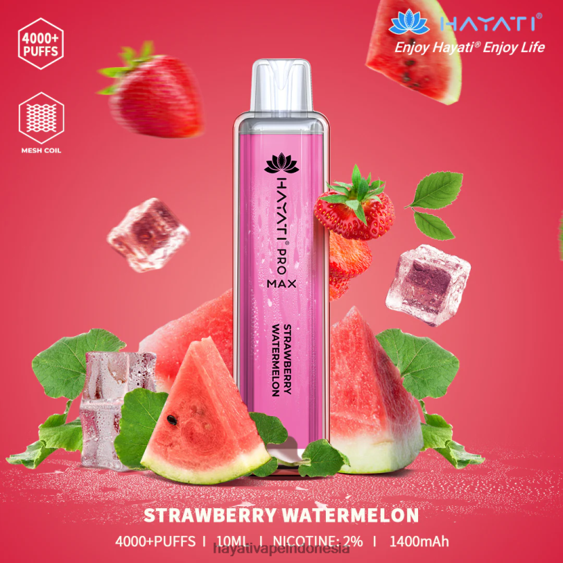 Hayati Pro Max sekali pakai semangka stroberi A84L8123 - Hayati Vape Indonesia