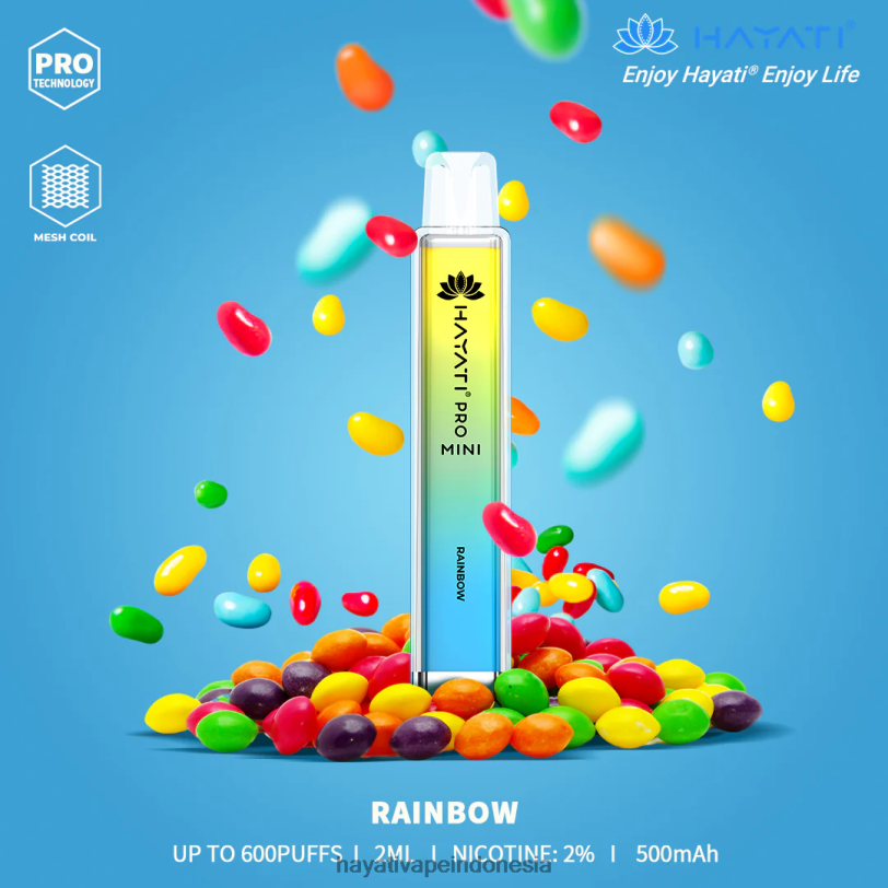 Hayati Pro Mini sekali pakai Pelangi A84L819 - Hayati Vapes Wholesale