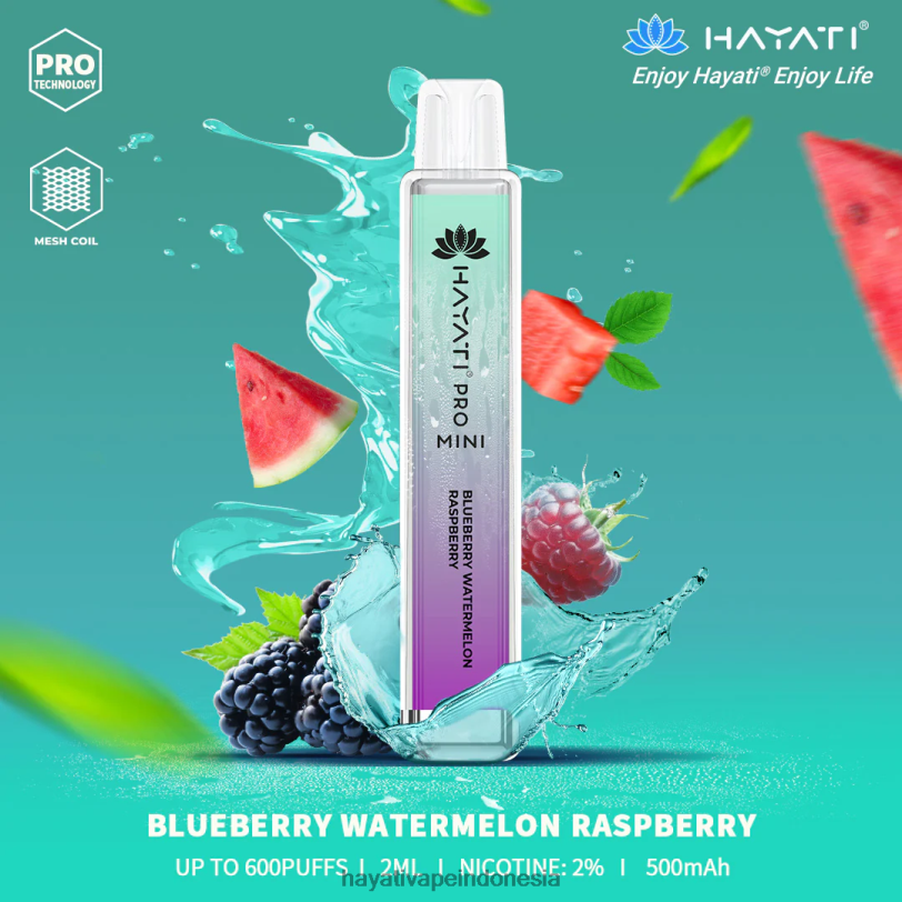 Hayati Pro Mini sekali pakai blueberry semangka raspberi A84L825 - Hayati Vape Review