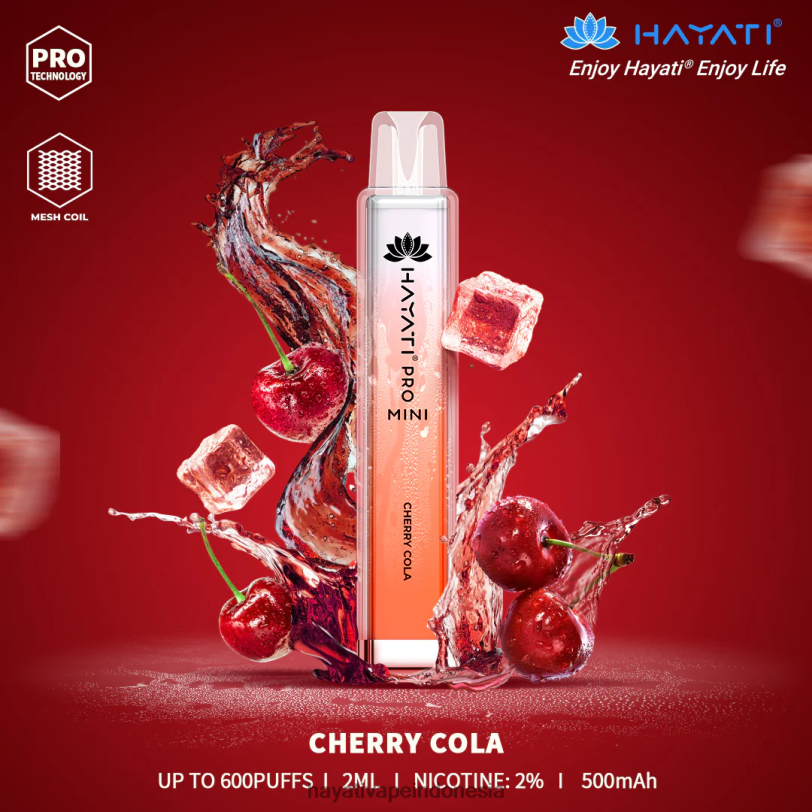 Hayati Pro Mini sekali pakai ceri cola A84L87 - Hayati Flavour List