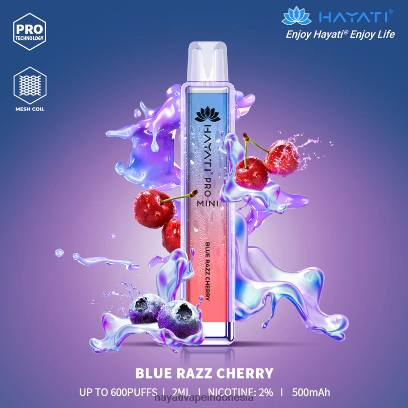 Hayati Pro Mini sekali pakai ceri razz biru A84L83 - Hayati Vape Indonesia