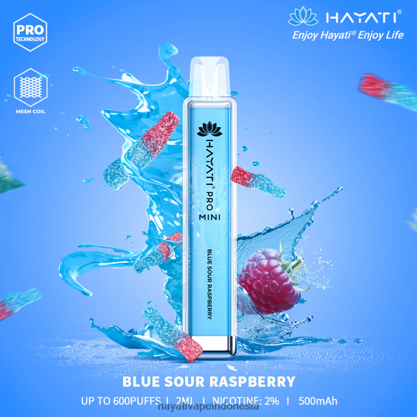 Hayati Pro Mini sekali pakai raspberry asam biru A84L84 - Hayati Vape Near Me