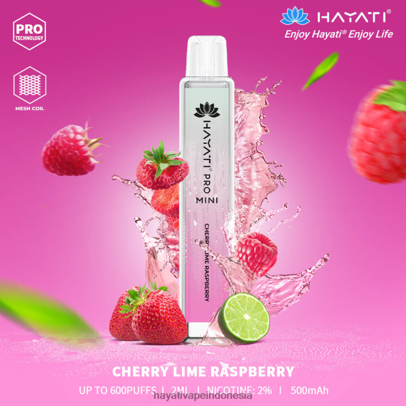 Hayati Pro Mini sekali pakai raspberry jeruk nipis A84L826 - Hayati Flavours Indonesia