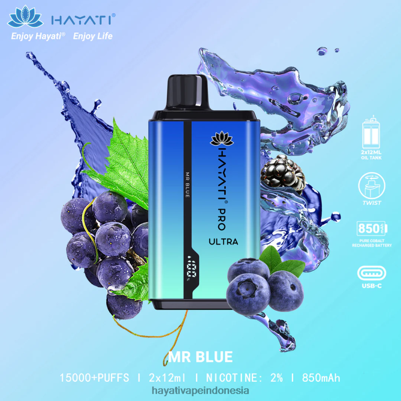 Hayati Pro Ultra sekali pakai 15.000 isapan Tuan biru A84L8207 - Hayati Flavour List