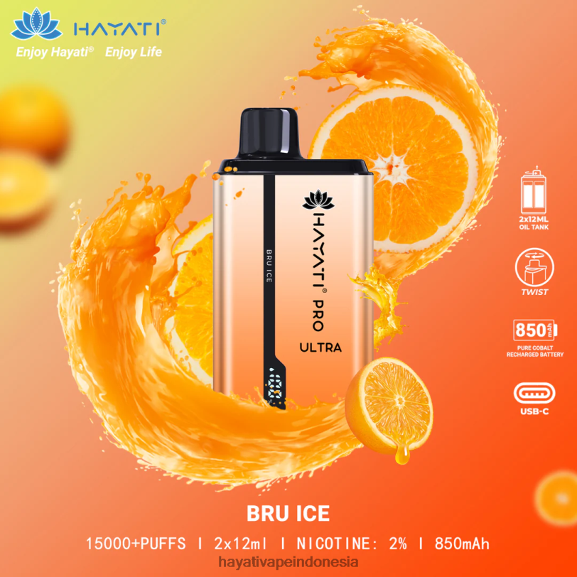 Hayati Pro Ultra sekali pakai 15.000 isapan es batu A84L8198 - Hayati Flavour Vapes