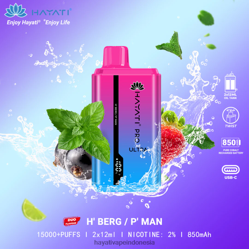 Hayati Pro Ultra sekali pakai 15.000 isapan h' berg/p' kawan A84L8219 - Hayati Vapes Wholesale