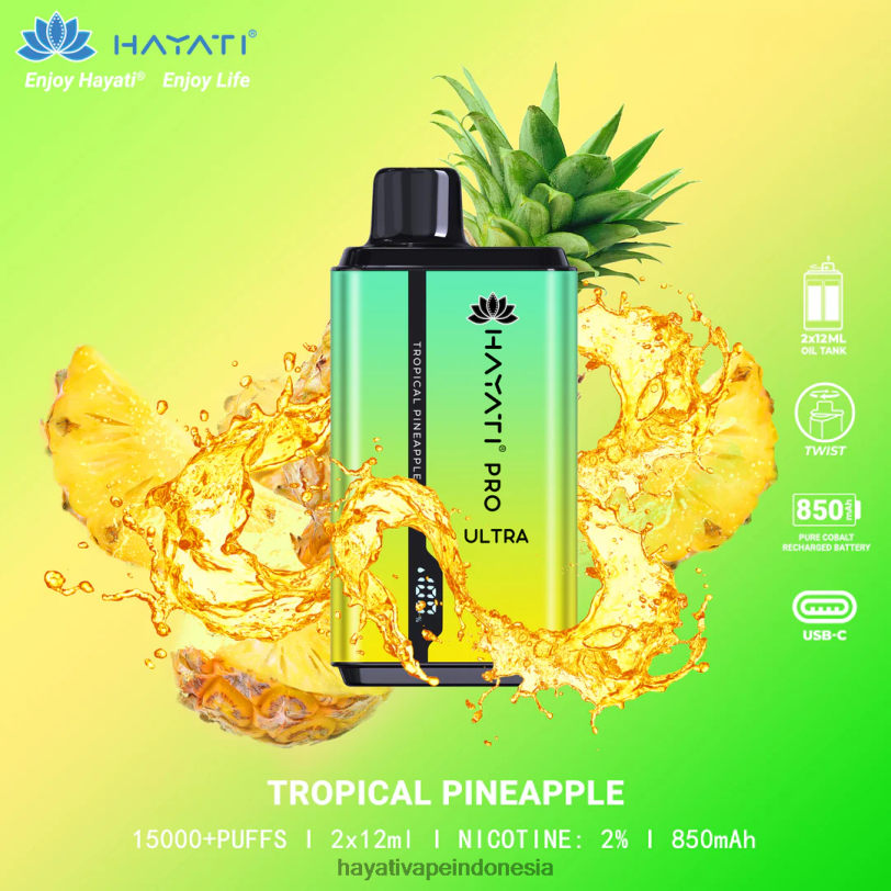 Hayati Pro Ultra sekali pakai 15.000 isapan nanas tropis A84L8213 - Hayati Vape Indonesia