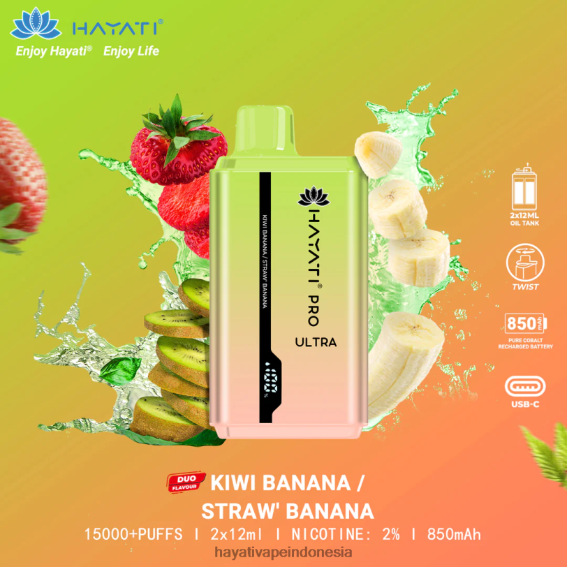 Hayati Pro Ultra sekali pakai 15.000 isapan pisang kiwi/pisang stroberi A84L8222 - Hayati Jakarta