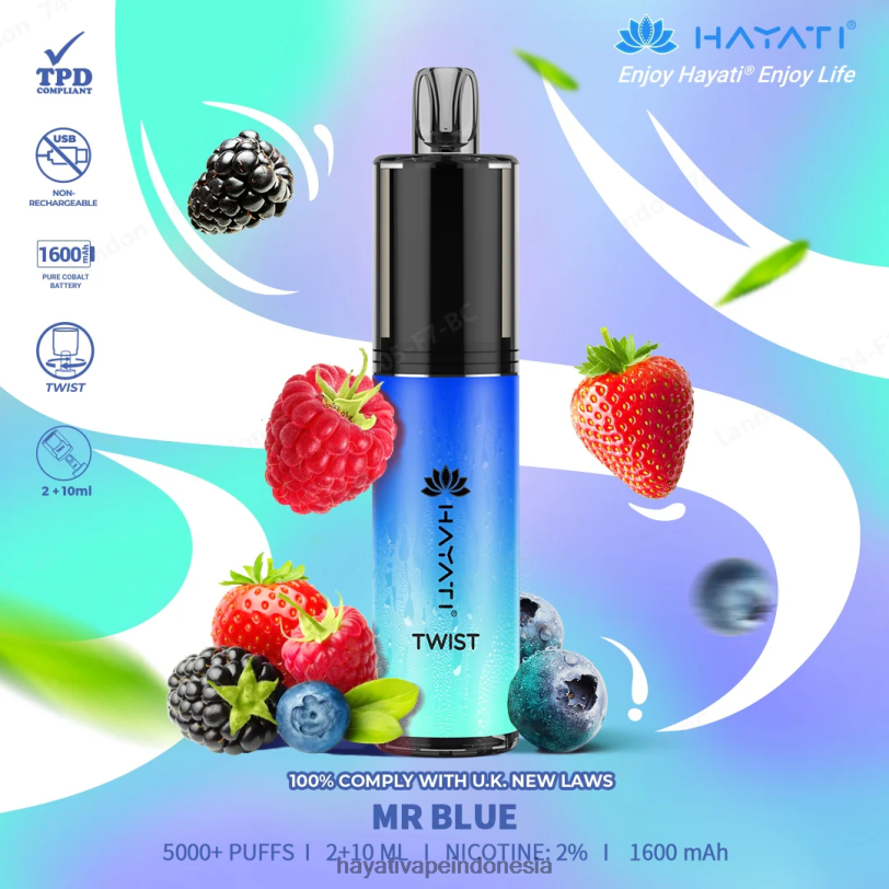 Hayati Twist sekali pakai Tuan biru A84L877 - Hayati Flavour List