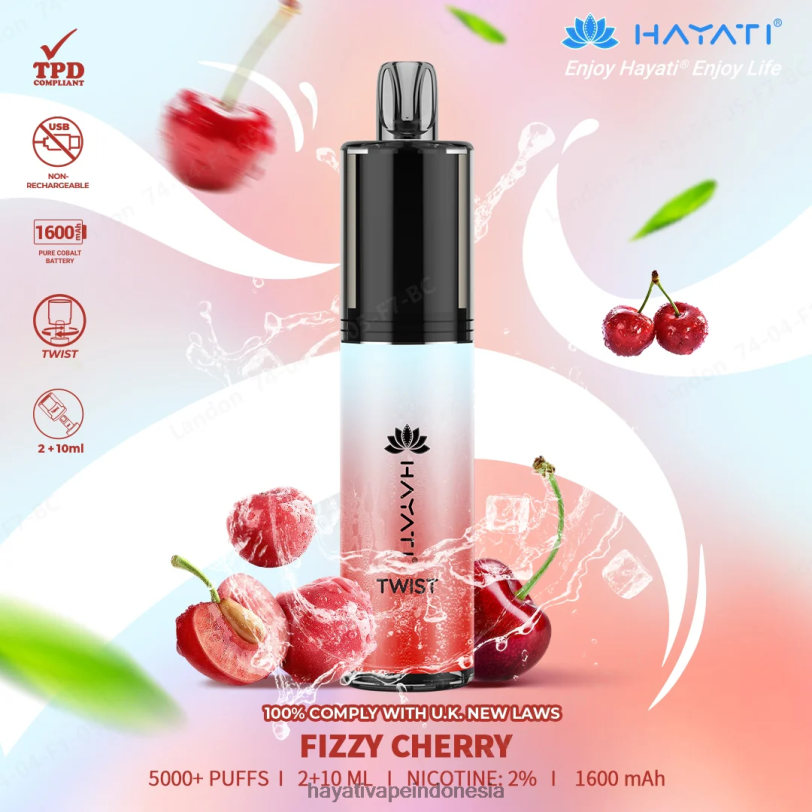Hayati Twist sekali pakai ceri bersoda A84L869 - Hayati Vapes Wholesale