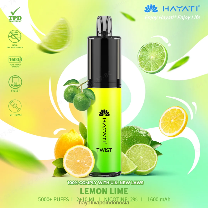 Hayati Twist sekali pakai jeruk nipis A84L875 - Hayati Vape Review