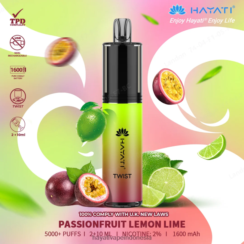 Hayati Twist sekali pakai jeruk nipis markisa A84L878 - Hayati Flavour Vapes