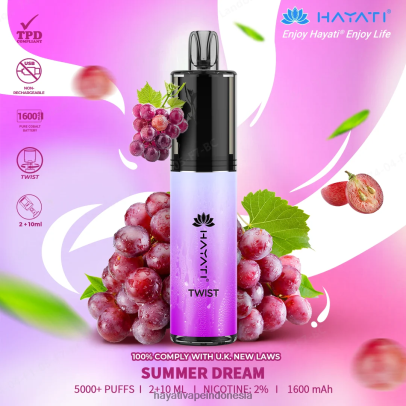 Hayati Twist sekali pakai mimpi musim panas A84L887 - Hayati Flavour List