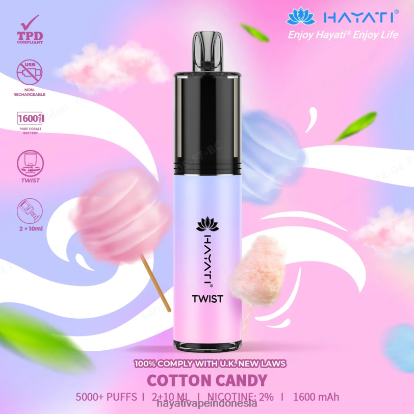 Hayati Twist sekali pakai permen kapas A84L867 - Hayati Flavour List